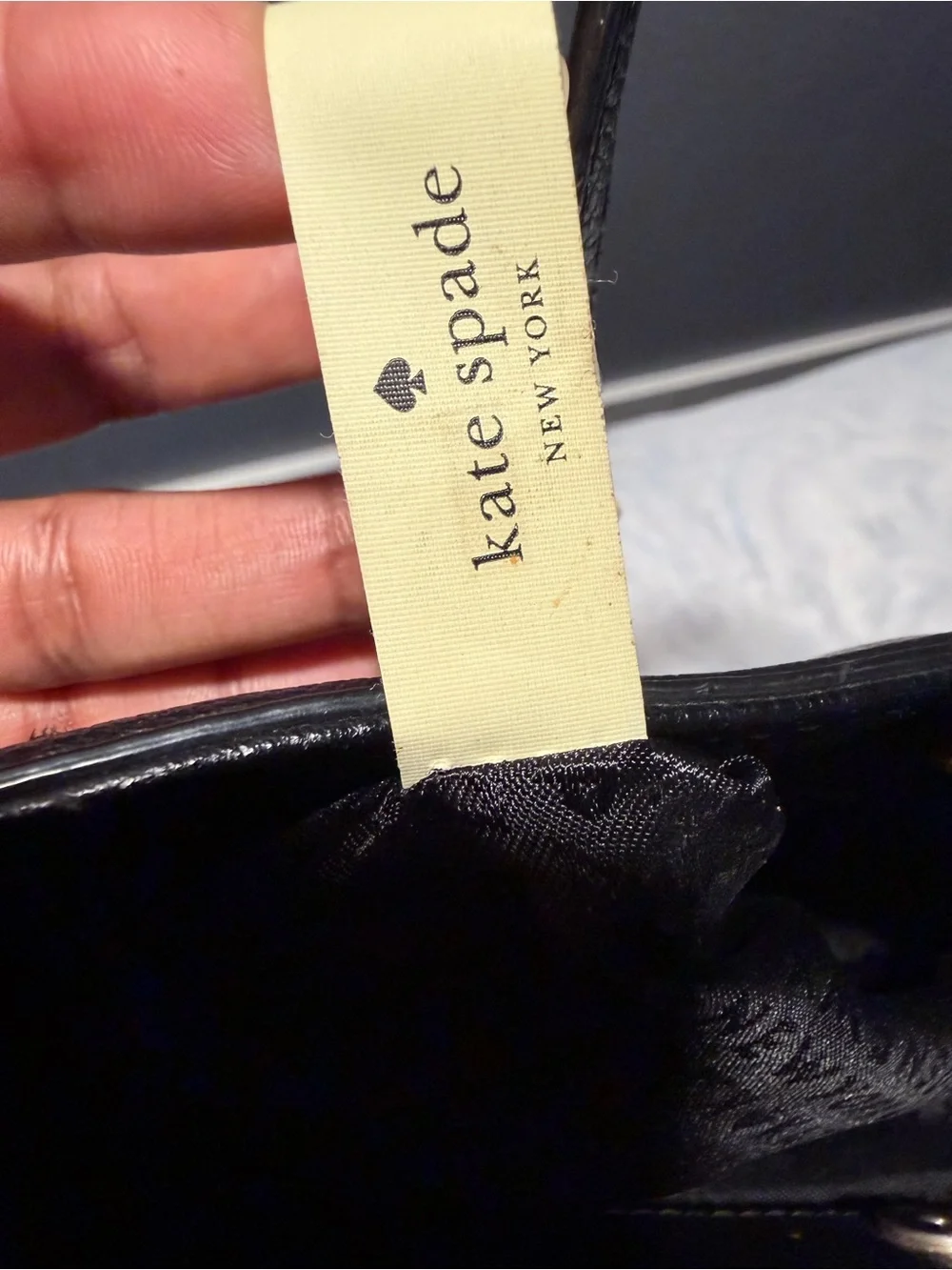 kate spade Black Leather Tote with Gold Hardware NON STRAP.